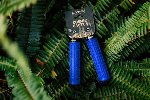 Lyne Cosmic Cactus Single Lock-on Grips -Blue