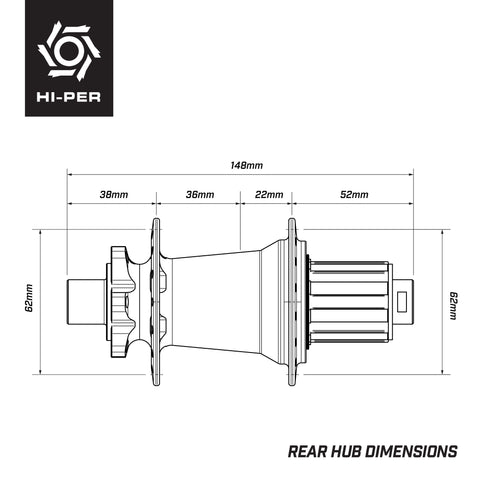 Hi-per Rear Hub- Silver